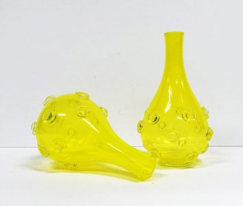 Ozzaro - Boheems glas - Gele vazen set