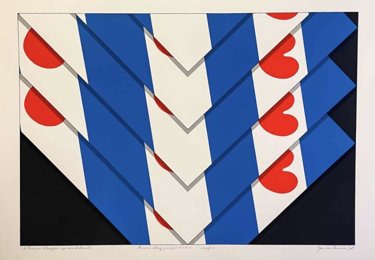 5 Friese vlaggen op vertikaal