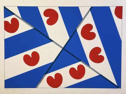 Jan van Tuinen - 4 Friese vlaggen op middelpunt ll