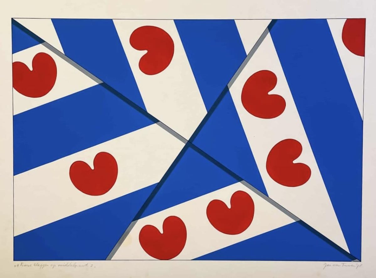 4 Friese vlaggen op middelpunt ll