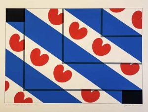 Jan van Tuinen - 4 Friese vlaggen op de blauwe baan