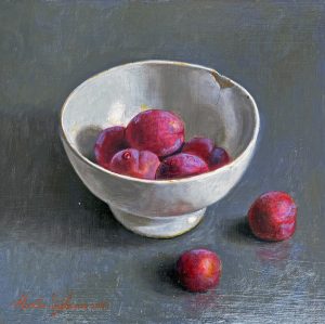 Martin Sijbesma - Stilleven met schaaltje pruimen I