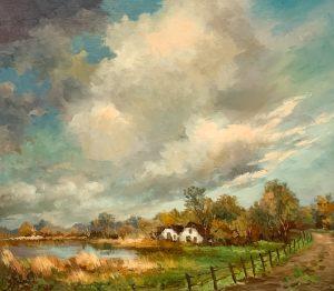 Sjoerd de Vries - Boerderij in landschap