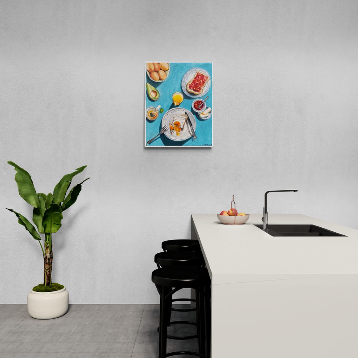 Stilleven met ei / avocado