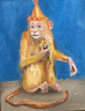 Hinke Veenstra - Aap met bloemen III