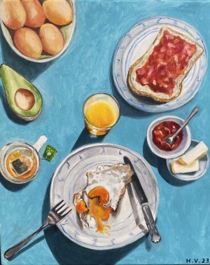 Hinke Veenstra - Stilleven met ei / avocado