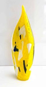 Ozzaro | Boheems glas - Druppel | Geel en Blauw