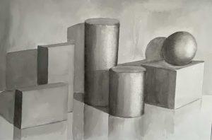 Louis van Gorkom - Compositie met stereometrische lichamen