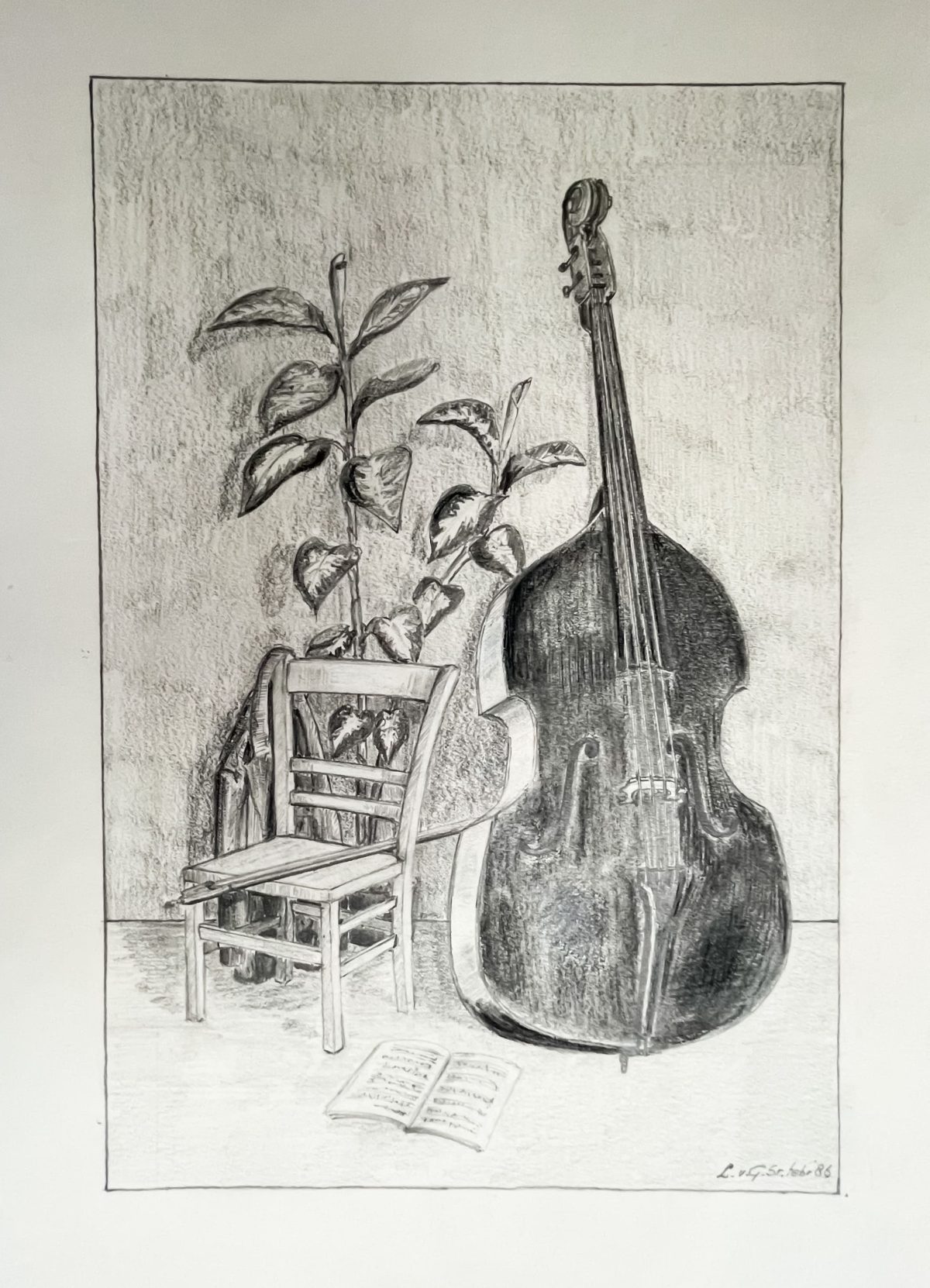 Stilleven Cello en stoel I