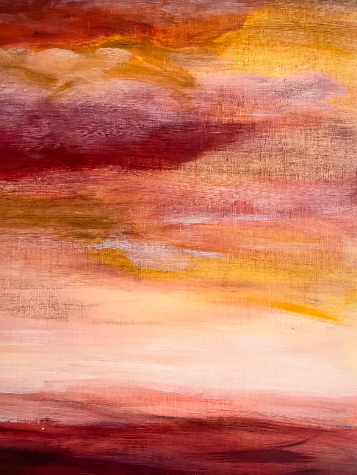 “Compositie” Olieverf in warme kleuren