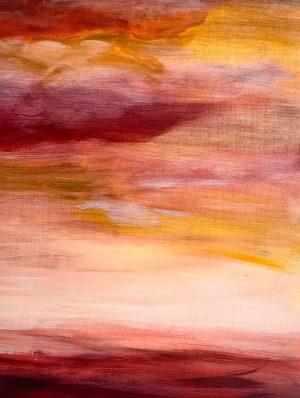 Louis van Gorkom - “Compositie” Olieverf in warme kleuren
