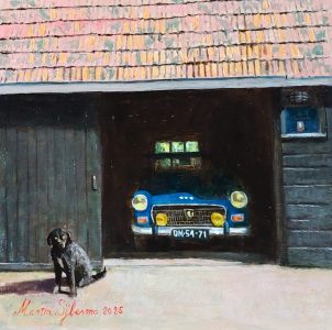 Martin Sijbesma - Mei Peugeot 404 en in hûn die wacht op syn baas