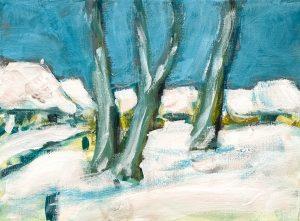 Wim van der Veer - Winters Landschap de Wâlden (omgeving Readtsjerk) I