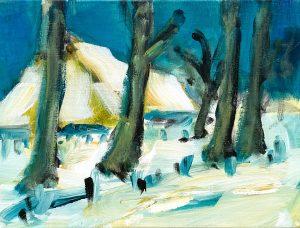 Wim van der Veer - Winters Landschap de Wâlden (omgeving Readtsjerk) |||