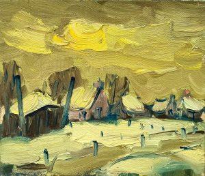 Wim van der Veer - Winters Landschap de Walden (omgeving Readtsjerk) VI