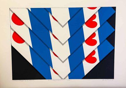 Jan van Tuinen - 5 Friese vlaggen op vertikaal