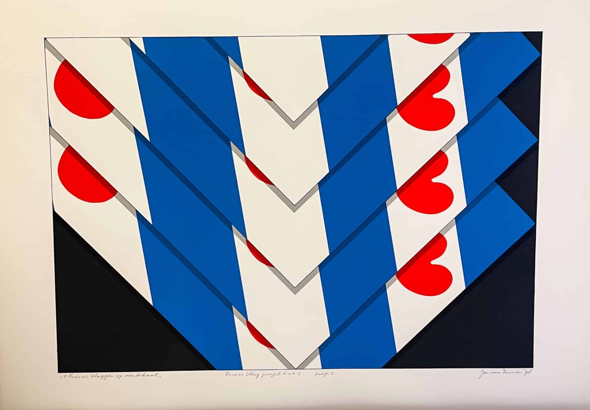 5 Friese vlaggen op vertikaal