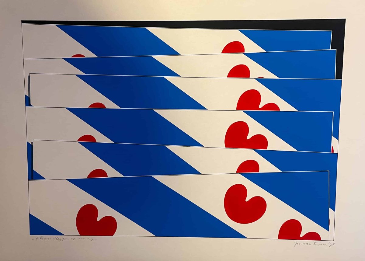 6 Friese vlaggen op een rij