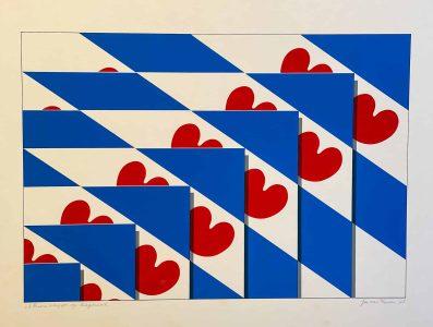 Jan van Tuinen - 7 Friese vlaggen op diagonaal