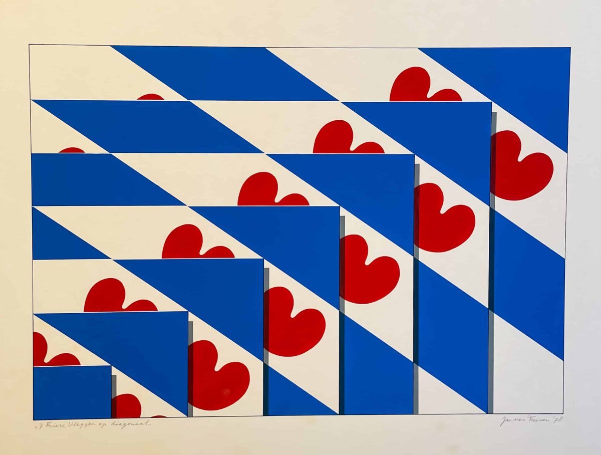 7 Friese vlaggen op diagonaal